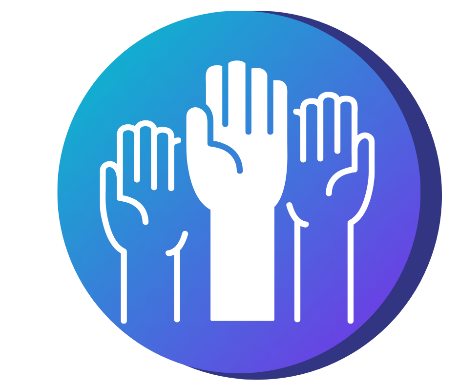 icon hands together community